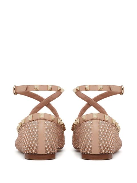 Valentino Garavani Rockstud mesh ballet flats - Pink - zdjęcie produktu nr 2