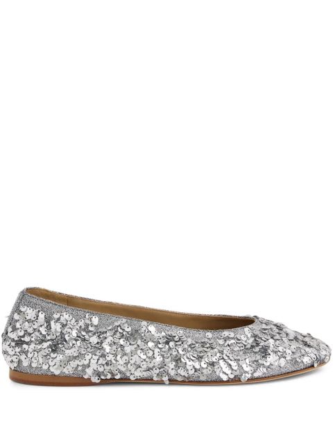 Rabanne sequin-embellished ballet flats - Silver - zdjęcie produktu nr 1
