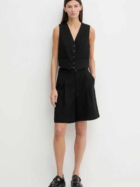 Marc O'Polo kamizelka kolor czarny jednorzędowa 5000007583