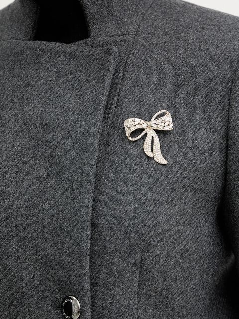 Morgan płaszcz z dodatkiem wełny kolor szary GBROCHE