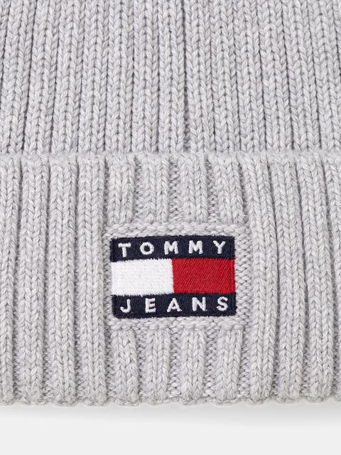 Tommy Jeans czapka bawełniana kolor szary AW0AW17899 - zdjęcie produktu nr 2
