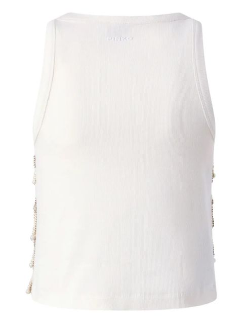PINKO pearl-embellished tank top - White - zdjęcie produktu nr 2