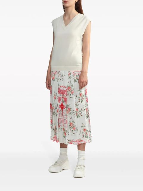 Simone Rocha panelled wool-silk sleeveless dress - White