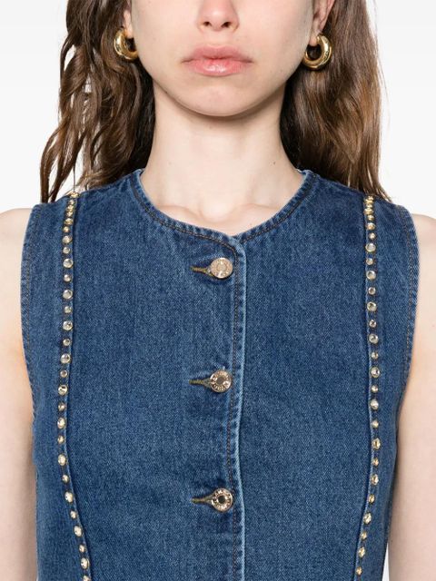 SANDRO rhinestone-embellished gilet - Blue