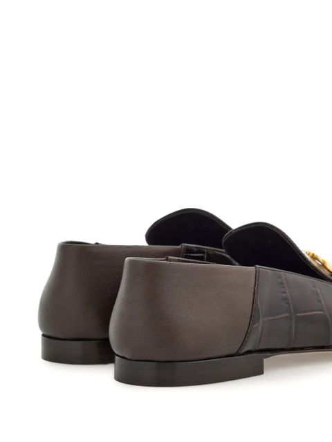 Ferragamo Gancini leather loafers - Brown