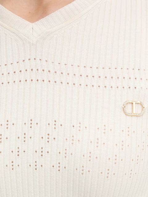 Twinset sweter damski kolor beżowy lekki 252TP3241