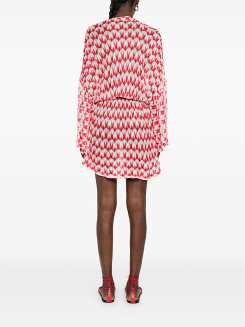 Missoni V-neck patterned beach dress - Red