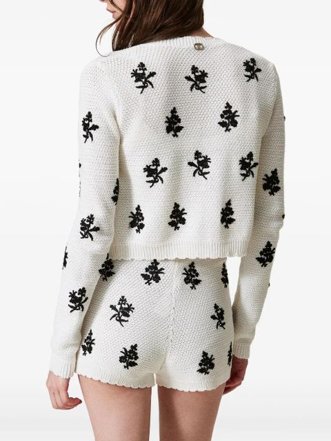 TWINSET embroidered knitted cardigan - White