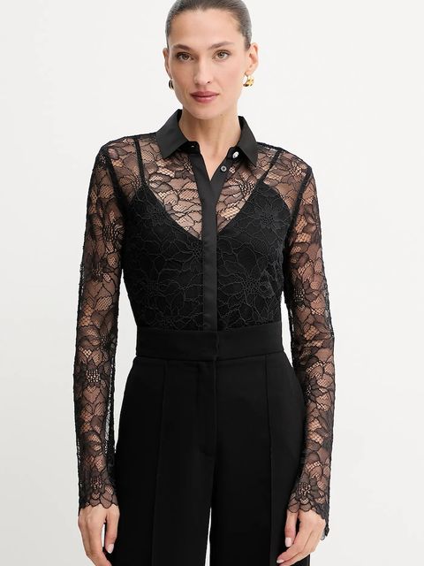 Guess koszula ANTOINETTE damska kolor czarny regular z kołnierzykiem klasycznym W5YH58 WHDY0 - zdjęcie produktu nr 1