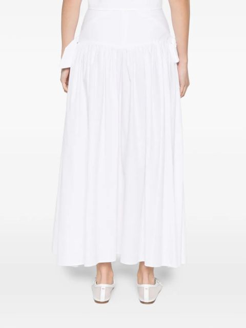 SANDRO tie-detail A-line maxi skirt - White
