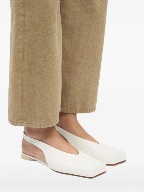 MM6 Maison Margiela square-toe slingback flat pumps - White