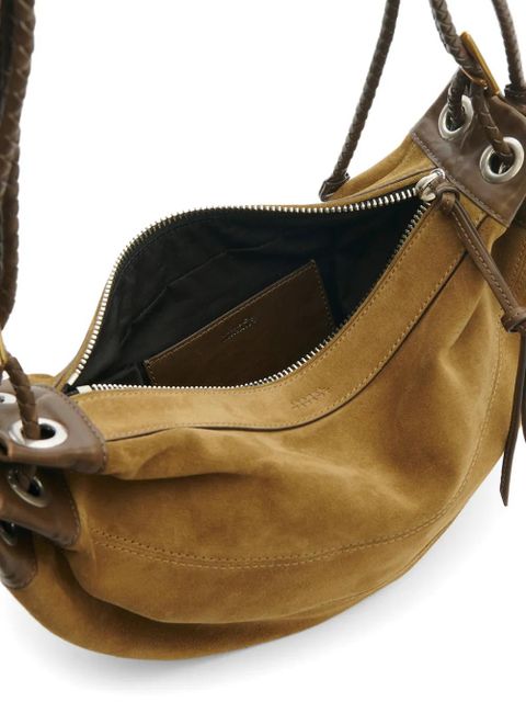 ISABEL MARANT medium Maia half-moon braided shoulder bag - Neutrals