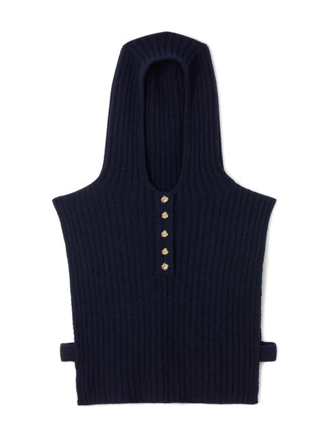 SANDRO hooded buttoned scarf - Blue - zdjęcie produktu nr 1