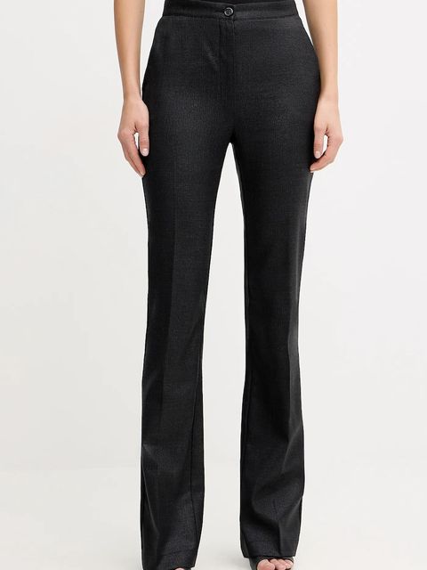 Pinko spodnie z dodatkiem wełny damskie kolor czarny dzwony high waist 106124 A305 - zdjęcie produktu nr 1