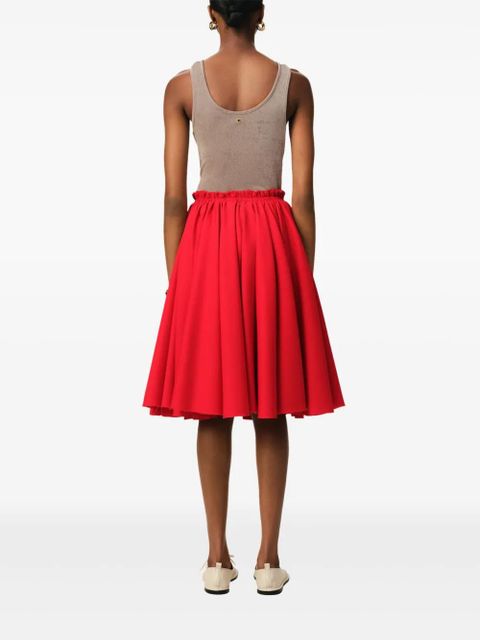 AMI Paris godet-detail midi skirt - Red