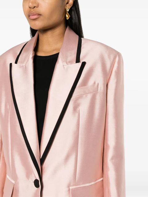 ZIMMERMANN contrasting-trim single-breasted blazer - Pink