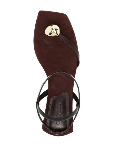 Cult Gaia Illene square-toe leather sandals - Neutrals