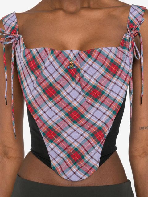 Vivienne Westwood tartan tie corset - Purple