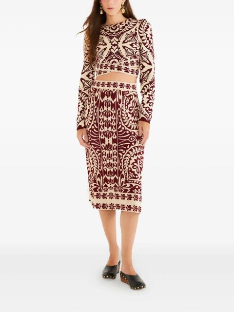 FARM Rio patterned long-sleeve top - Neutrals - zdjęcie produktu nr 2