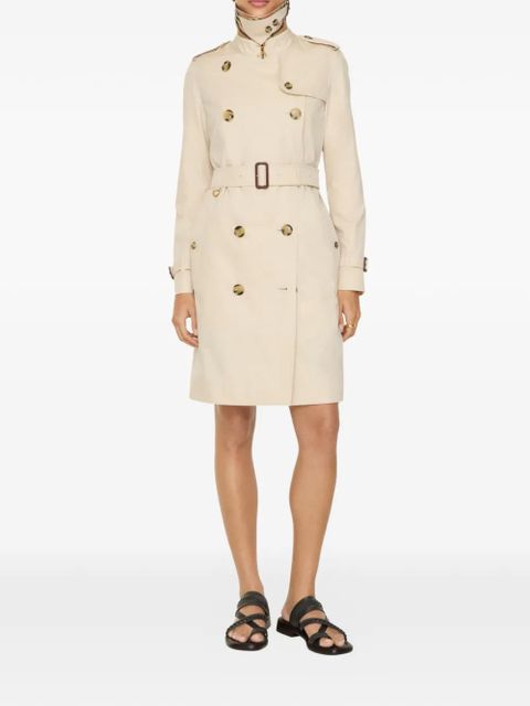 Burberry mid-length tropical gabardine Kensington trench coat - Neutrals