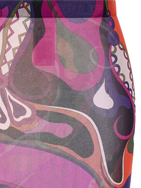 PUCCI Orchidee-print tulle skirt - Purple