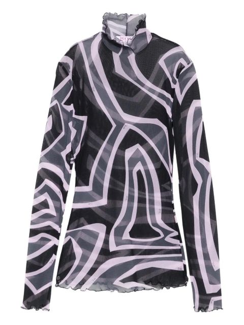 PUCCI abstract-print mesh top - Black - zdjęcie produktu nr 1