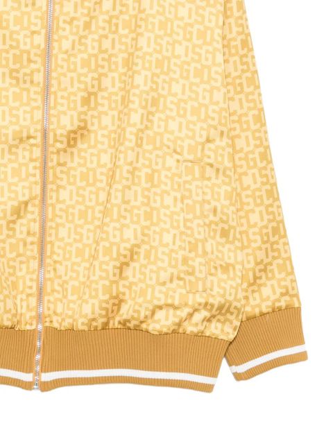 GCDS logo-print zip-fastening bomber jacket - Yellow