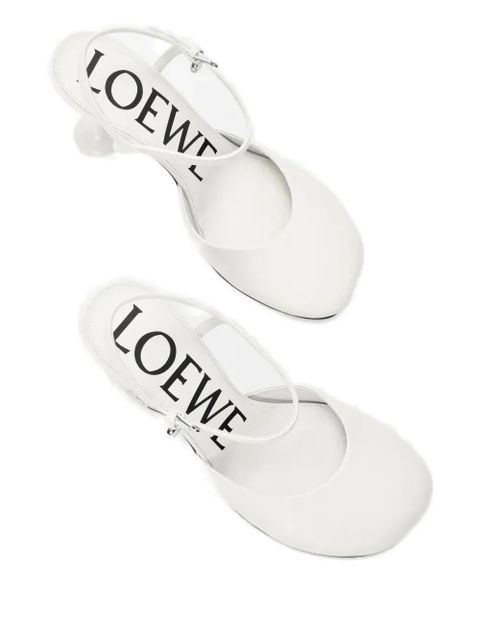 LOEWE 90mm ankle-strap bulb-heel pumps - White
