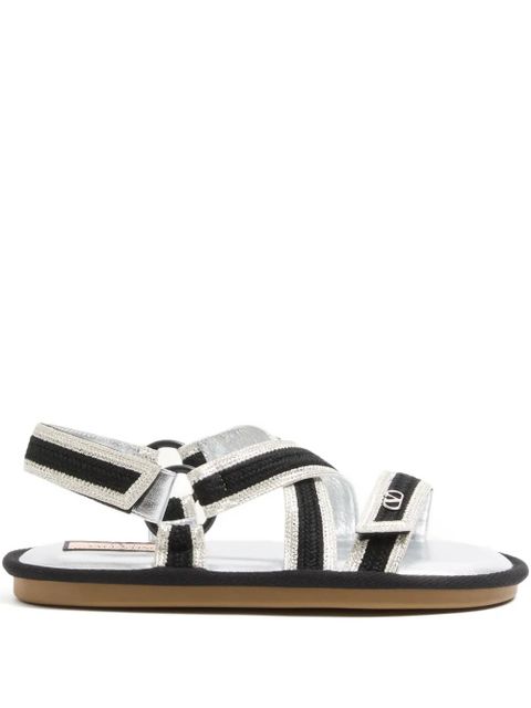 Valentino Garavani Lake Powell embroidered sandals - Silver - zdjęcie produktu nr 1