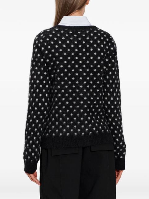 GANNI polka dot button-up cardigan - Black
