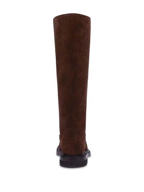 Moschino slip-on knee-high suede boots - Brown