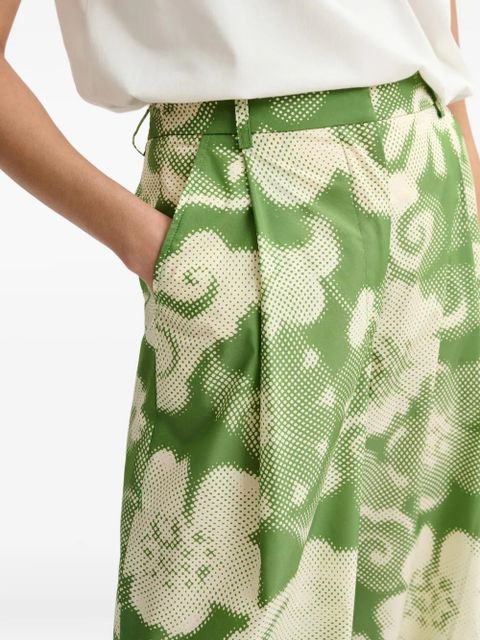 Essentiel Antwerp pleated printed trousers - Green