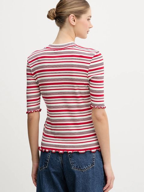 Tommy Hilfiger t-shirt damski kolor czerwony WW0WW47815