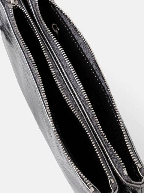 Pinko torebka skórzana kolor srebrny 105359 A2OT - zdjęcie produktu nr 2