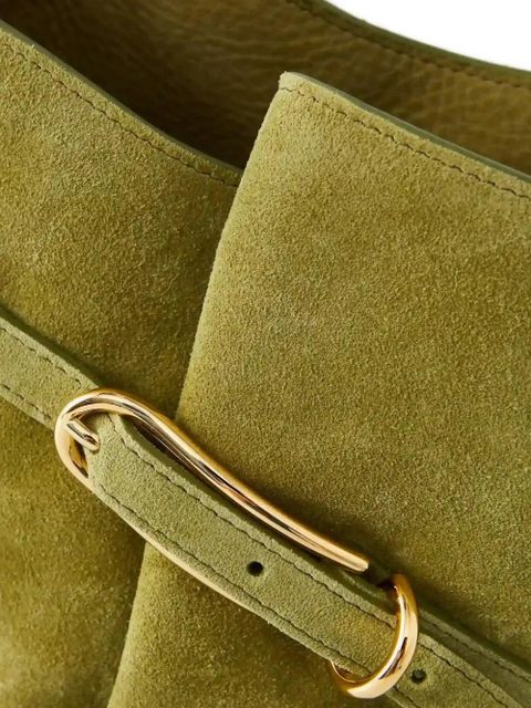 Liffner buckle calf suede bucket bag - Green - zdjęcie produktu nr 2