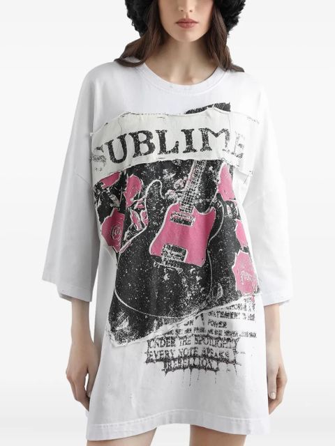 Dolce & Gabbana guitar-rose print T-shirt - White