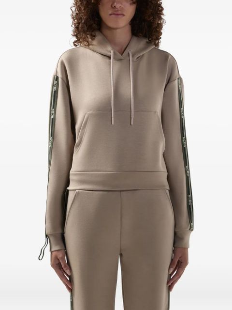 GCDS stripe-knit hooded knitted top - Neutrals