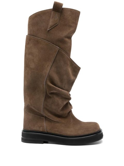 The Attico 35mm Passeggiata suede knee-high boots - Brown - zdjęcie produktu nr 1
