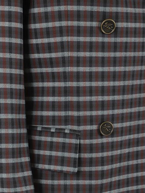 ETRO checked double-breasted jacket - Grey