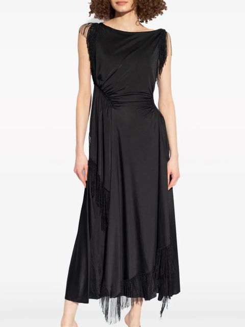 Lanvin embroidered-detailing midi dress - Black
