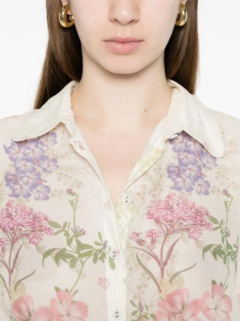 Charo Ruiz Ibiza Aster botanical floral shirt - White