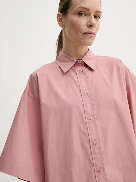 Remain koszula bawełniana damska kolor pomarańczowy relaxed z kołnierzykiem klasycznym 502492150