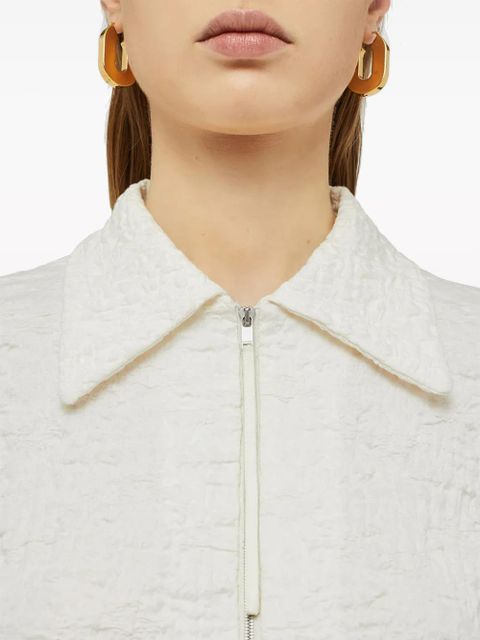 Jil Sander zip-front cloqué top - White - zdjęcie produktu nr 2