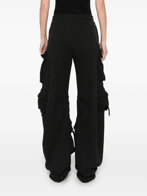 The Attico long faded track pants - Black