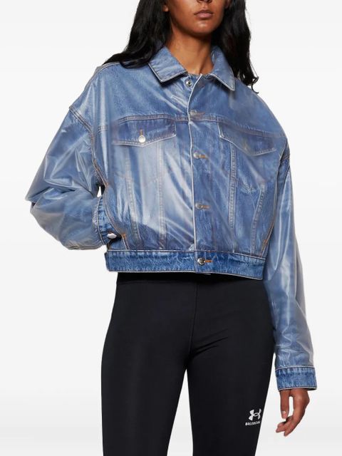 Alexander Wang denim-effect puffer jacket - Blue