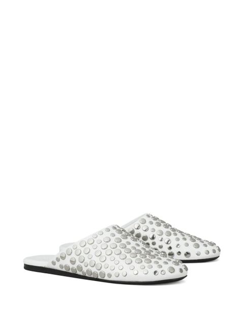 Tory Burch studded leather mules - Silver - zdjęcie produktu nr 2