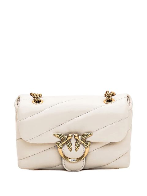 PINKO Love Birds-buckle quilted shoulder bag - White - zdjęcie produktu nr 1
