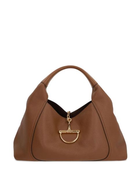 Gucci maxi Softbit grained leather shoulder bag - Brown - zdjęcie produktu nr 1