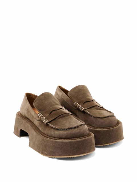 JW Anderson 50mm leather platform loafers - Brown
