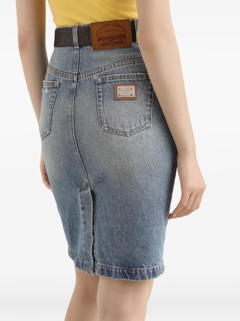 Dolce & Gabbana distressed denim mini skirt - Blue